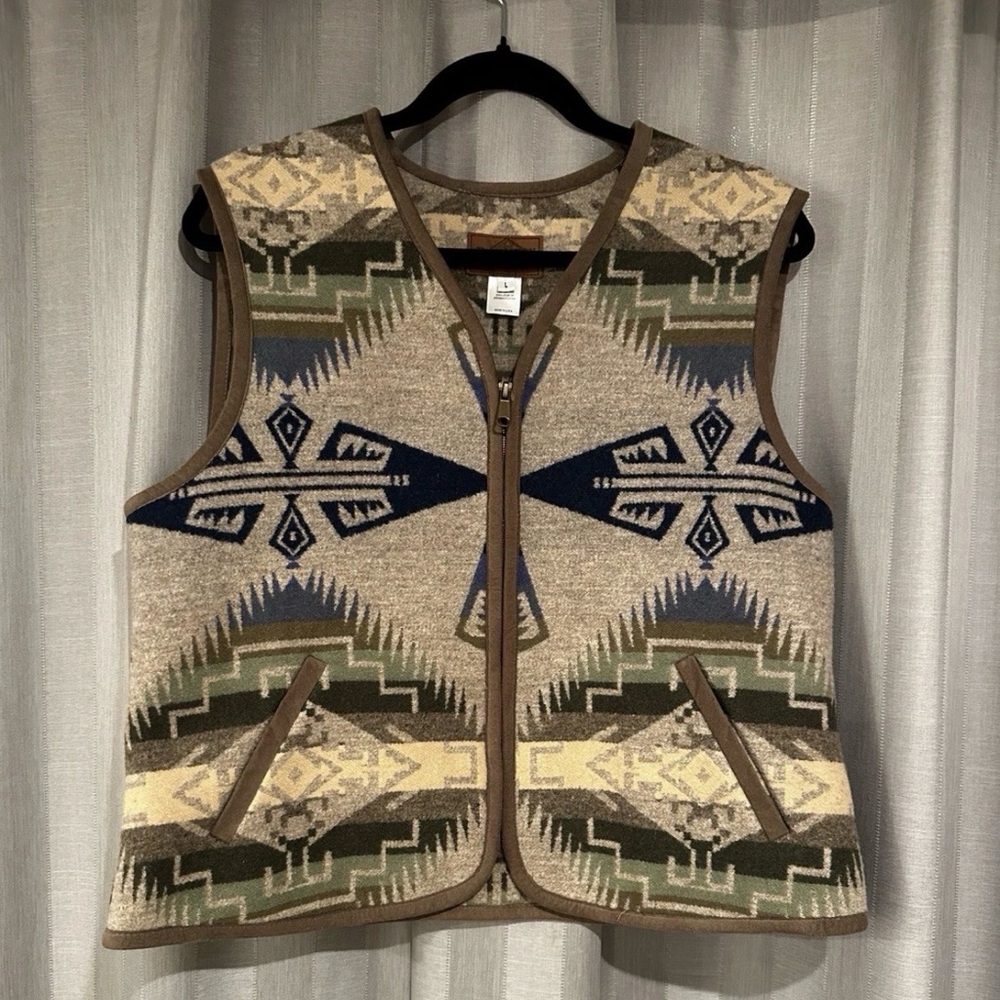 PENDLETON WOOL VEST  CHIEF JOSEPH SIZE WOMENS LARGE ZIP WESTERN VINTAGE